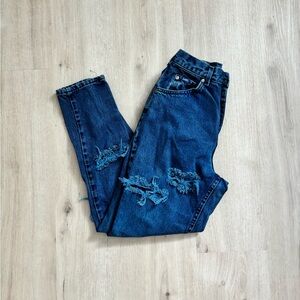 Distressed high waisted Lee jeans